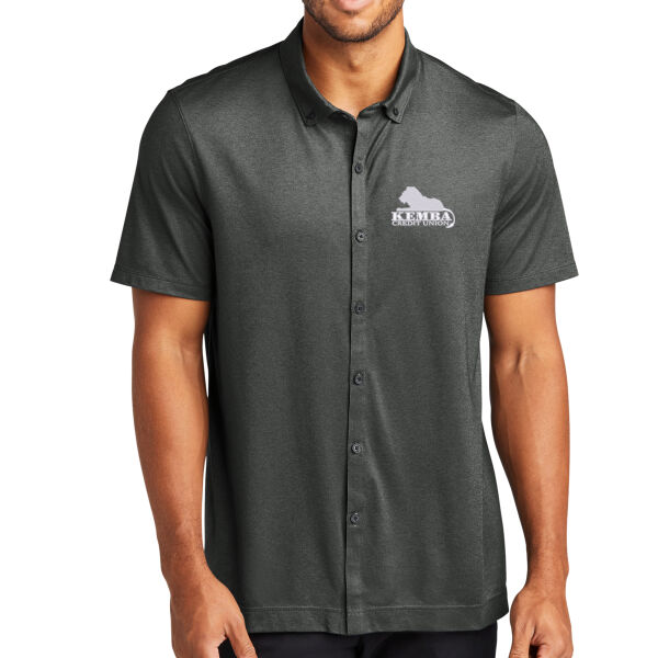Kemba Credit Union Embroidered - Stretch Pique Full Button Polo Thumbnail