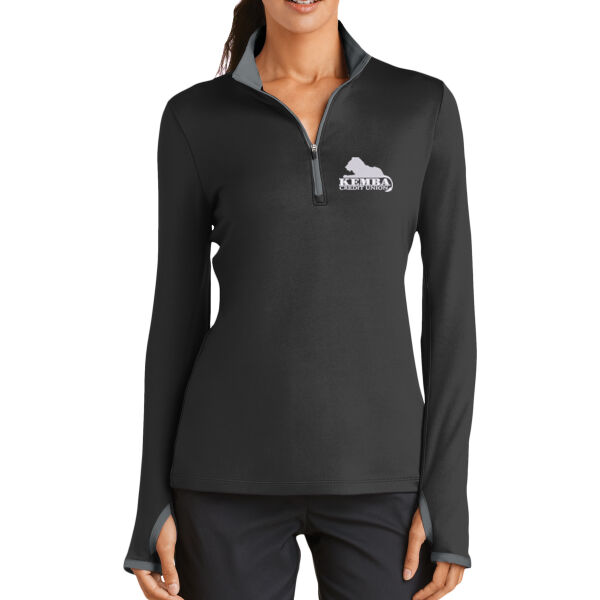 Kemba Credit Union Embroidered - Ladies Dri FIT Stretch 1/2 Zip Cover Up Thumbnail