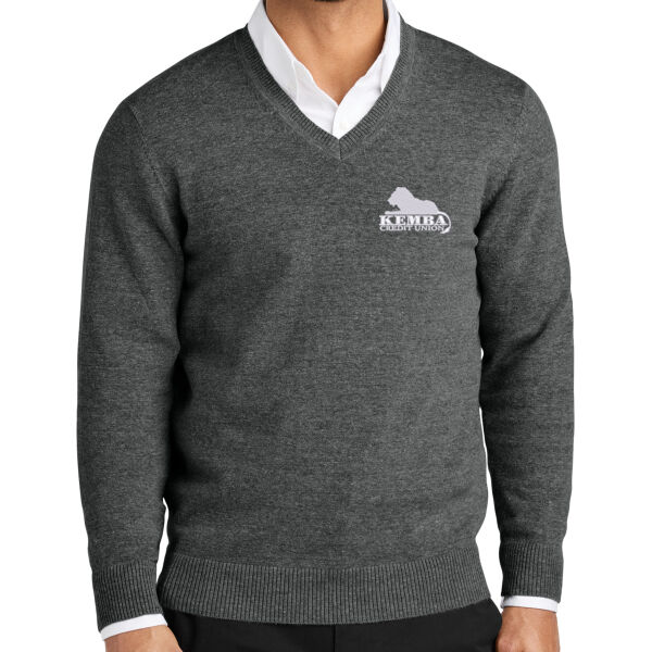 Kemba Credit Union Embroidered - Easy Care V Neck Sweater Thumbnail